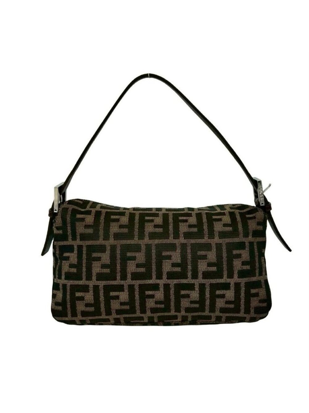 ★SOLD★ Fendi Zucca FF Logo Canvas Leather Shoulder Bag Brown - Picture 3 of 10